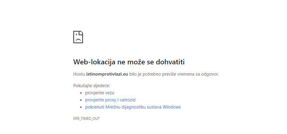 web lokacija ne može se dohvatiti